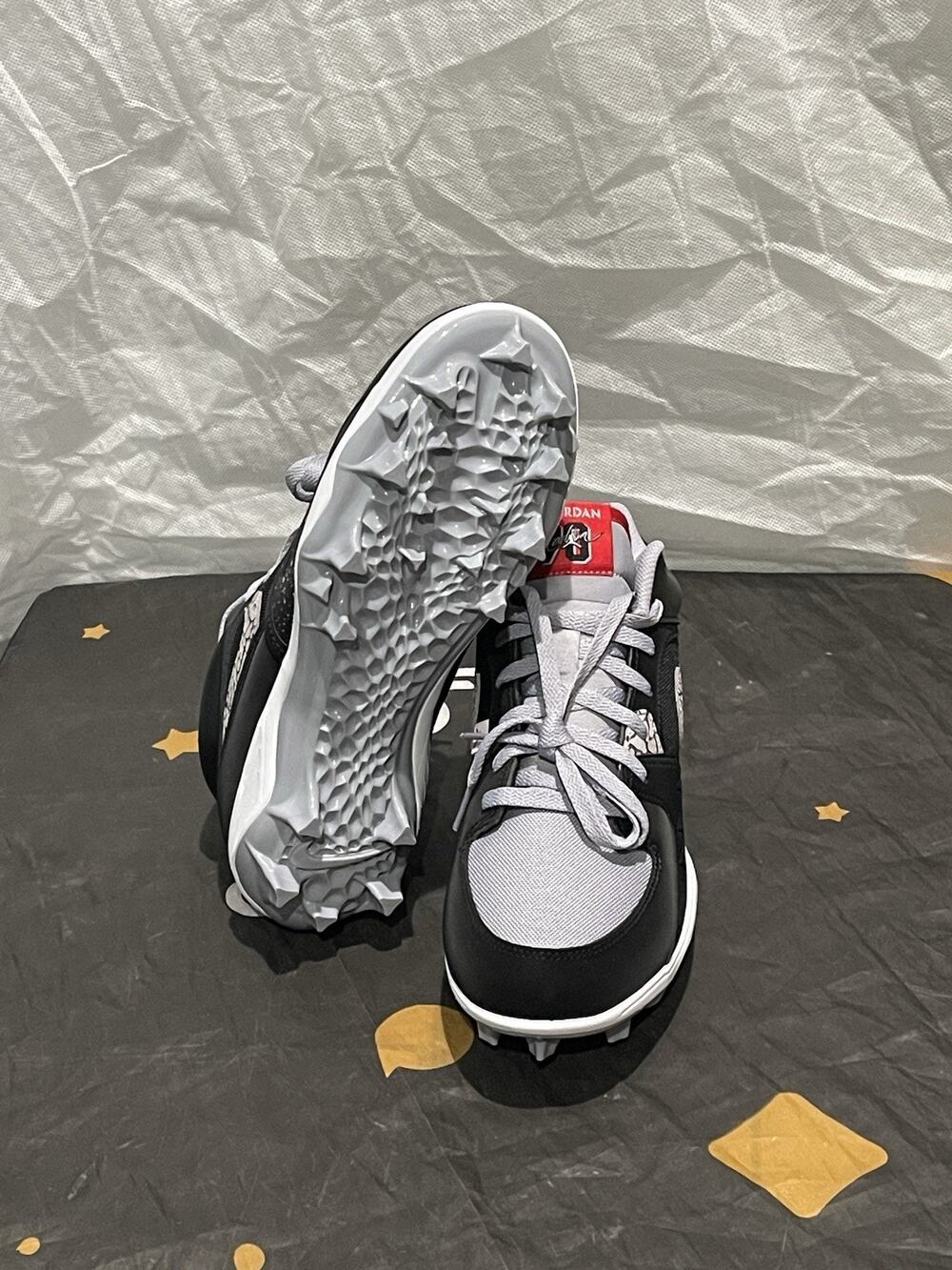 New Men’s 10.5 Jordan Stadium 90 Low TD Black Cement Football Cleats.